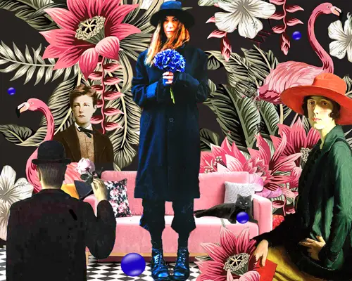 art collage featuring singer Patti Smith