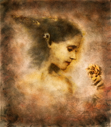 ethereal portrait of a woman and flowers