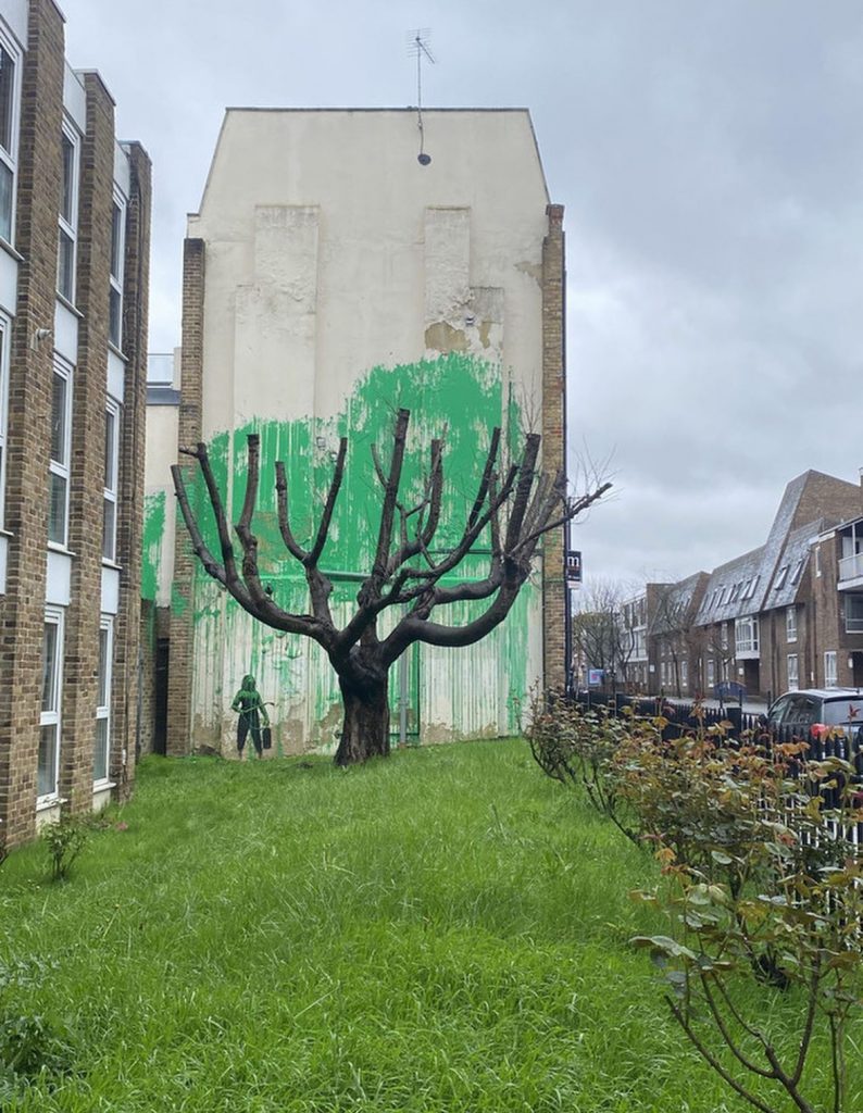 Banksy in London: A Dead Tree and Vivid Hues in Finsbury Park