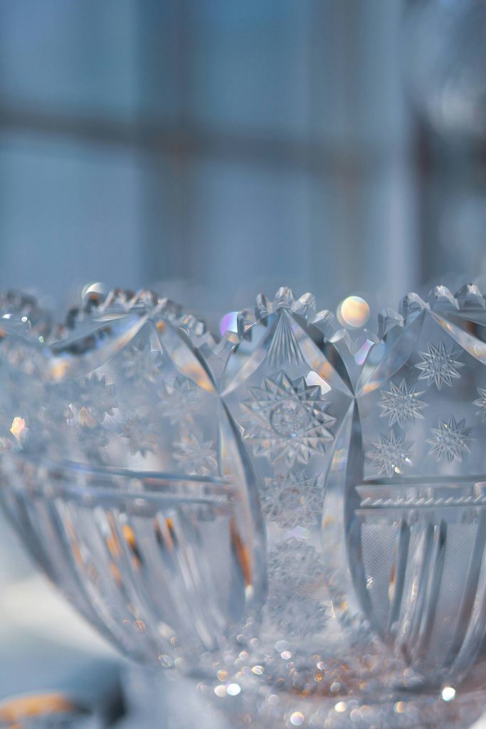 A closeup of a glass bown, shot at the High Museum of Art 