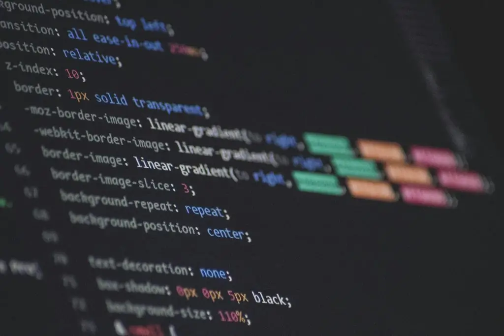 A photo of a screen of code, exemplifying coding art events in Atlanta