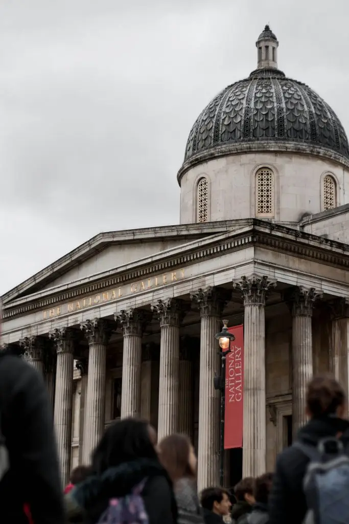 The front of the National Gallery London