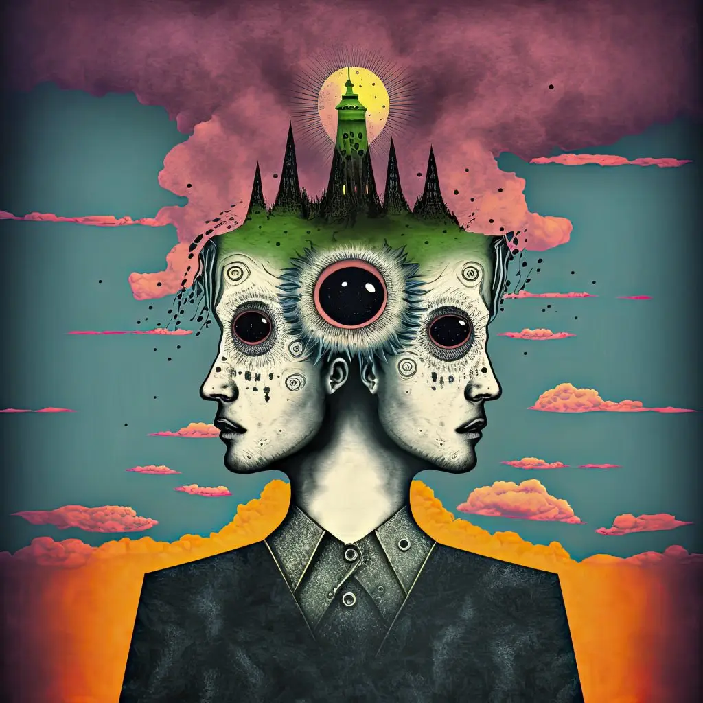 A surreal painting. Serving the exemplyfy the difference between surrealism and other art styles