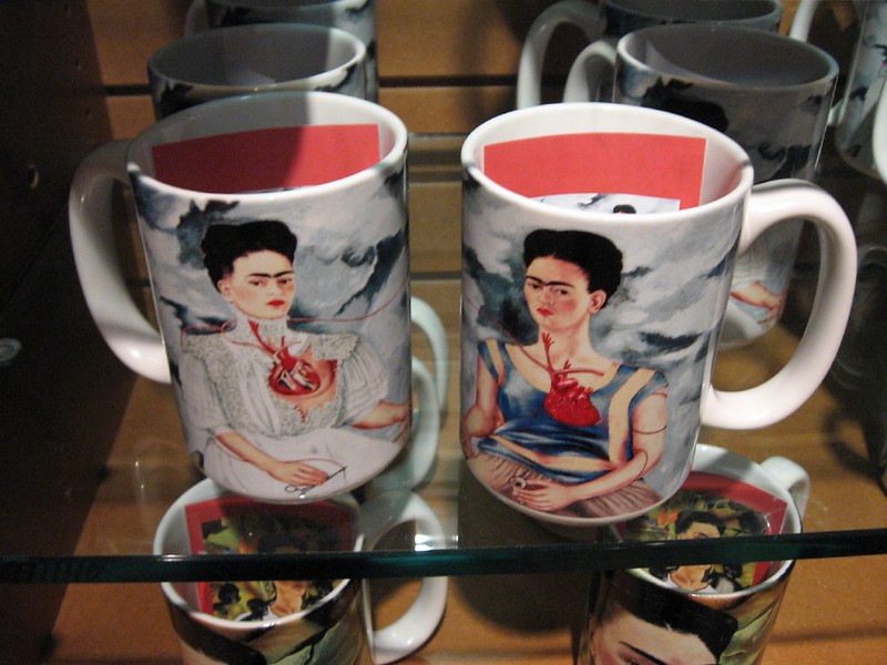 The Two Fridas painting on mugs