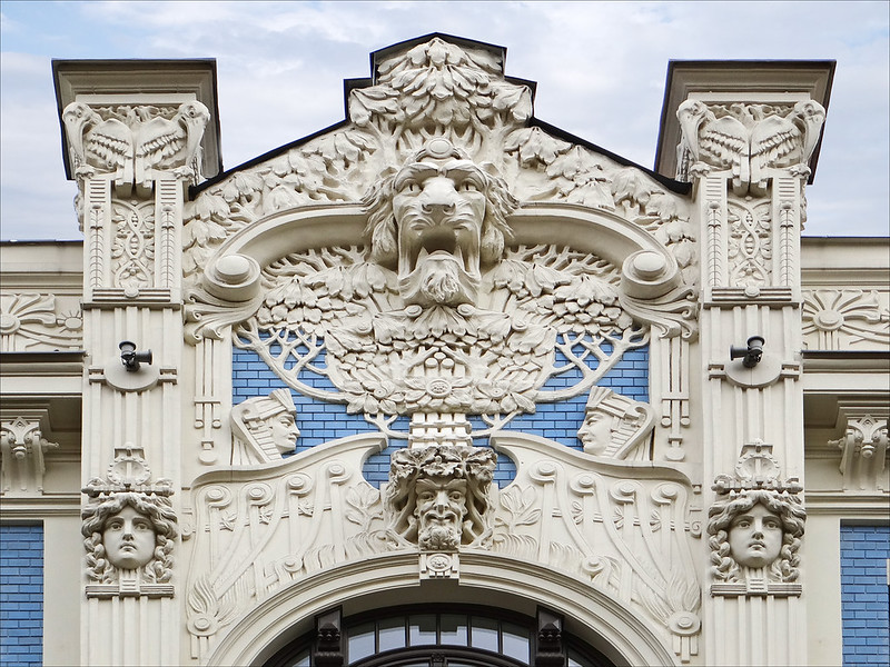 An example of art Nouveau in the Baltic Staes. A building designed by Mikhail Eisenstein.