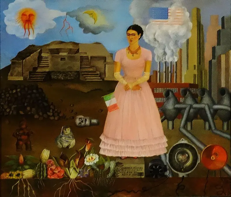 Frida Kahlo's Self-Portrait on the Borderline between Mexico and the United States