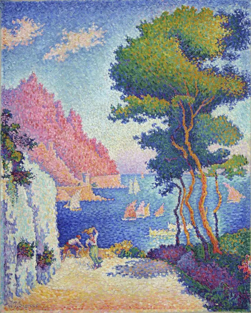 A painting in the style of Pointillism by Paul Signac, Capo di Noli