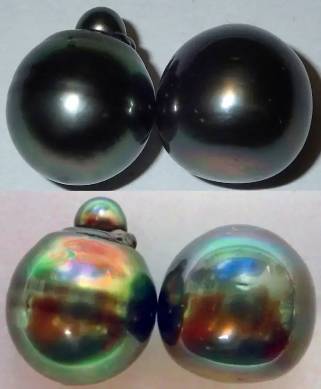 A photo showcasing the different colors pearls can take