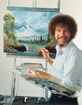 An image of Bob Ross painting