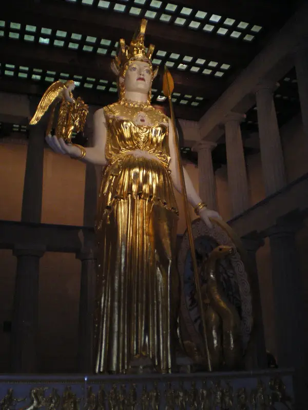 A replica of an ancient greek statue of Athena
