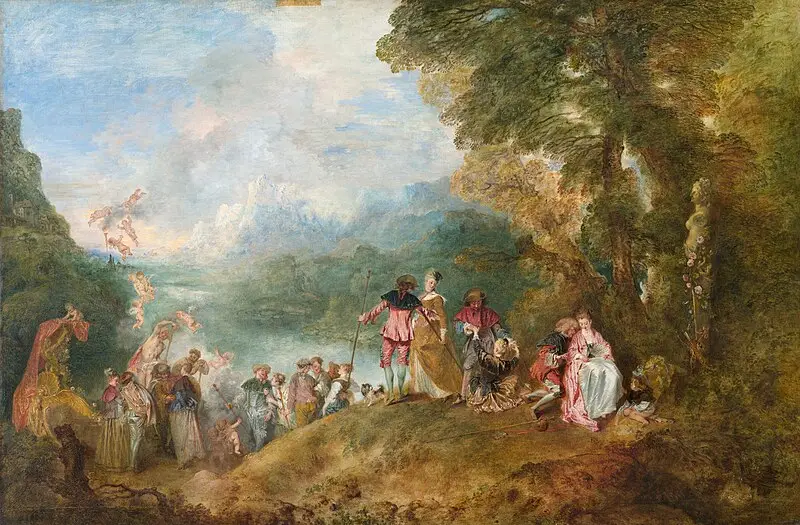 Pilgrimage to Cyther. A rococo painting