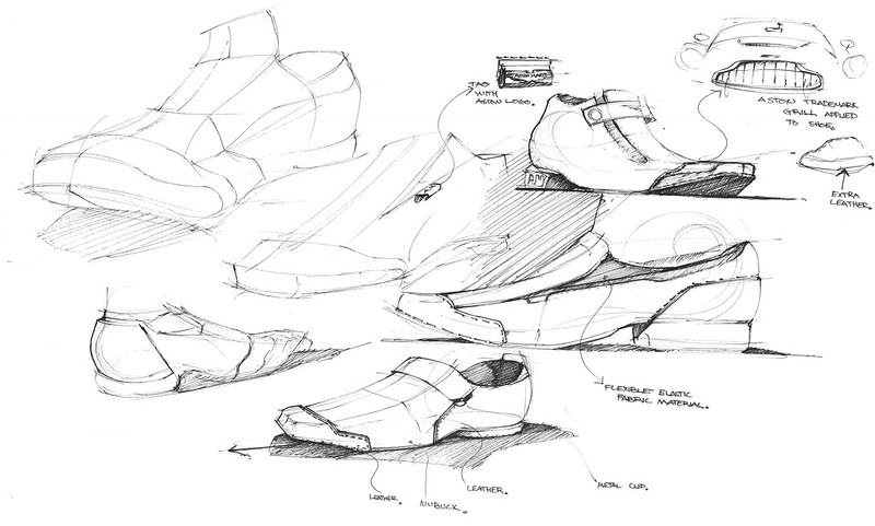 A design sketch of shoes