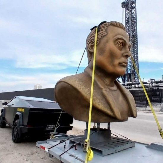 A Large Bust of Elon Musk Is Being Towed Around Texas by a Cybertruck Because of a New NFT