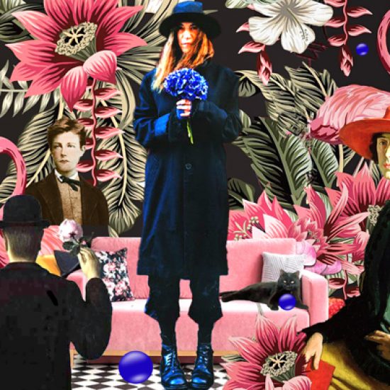art collage featuring singer Patti Smith